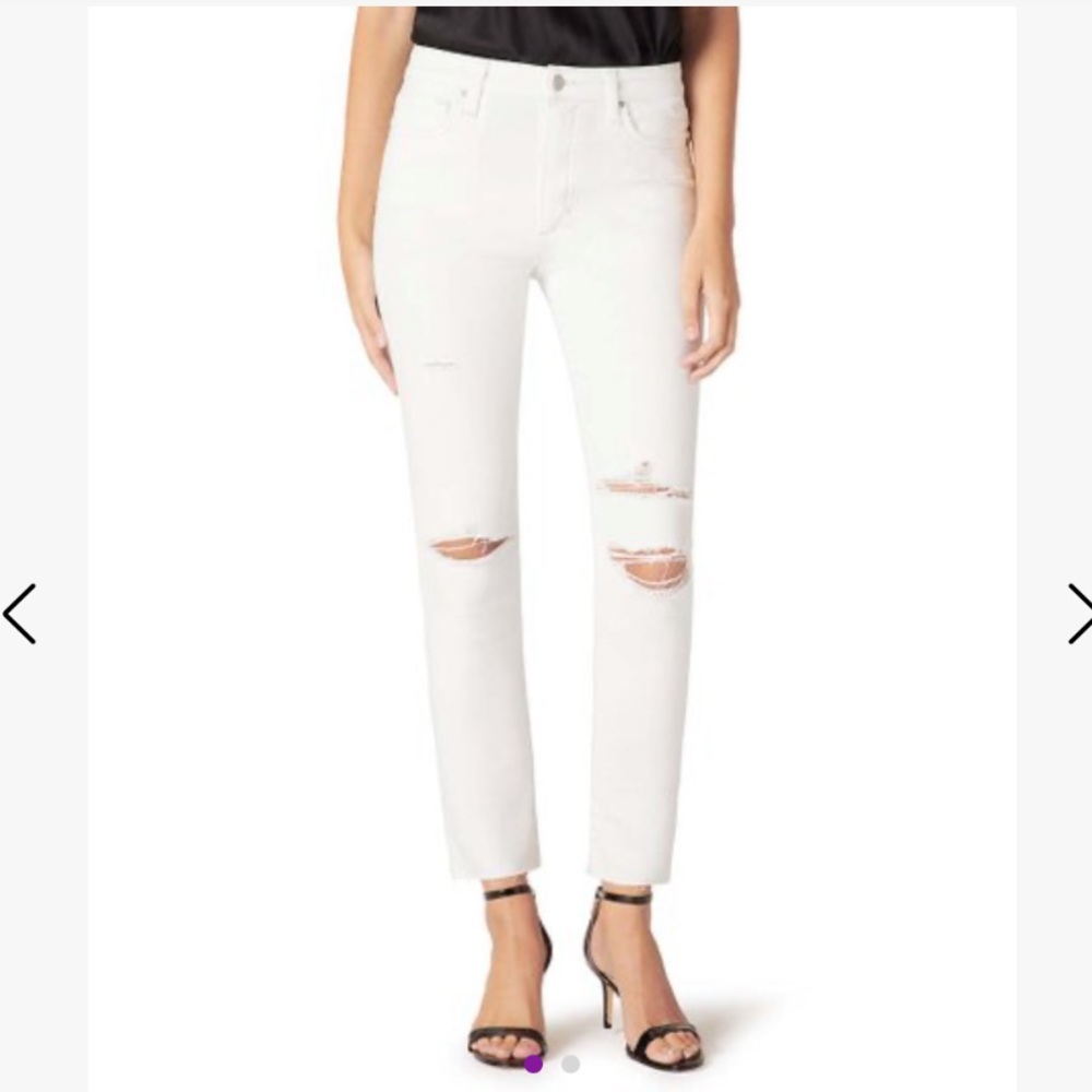 NWOT Joe’s Boyfriend Langford White Slim Distressed White Jeans